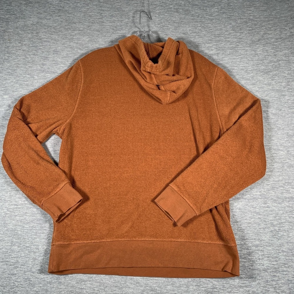Outerknown Hoodie Sweatshirt Mens Large Orange 1/4 Zip Pullover Kangaroo Pocket - Picture 10 of 11